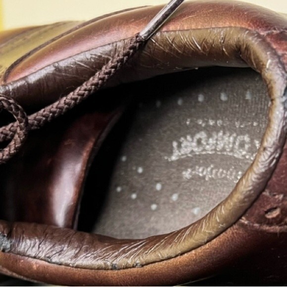 Men’s Golf Shoe Oxford Sz 10 1/2 M Bn Leather Soft Spikes Plain Toe Flaw FootJoy - Picture 14 of 15